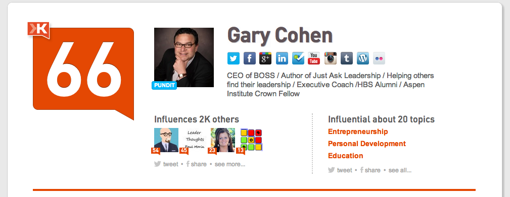 Increase your Klout score